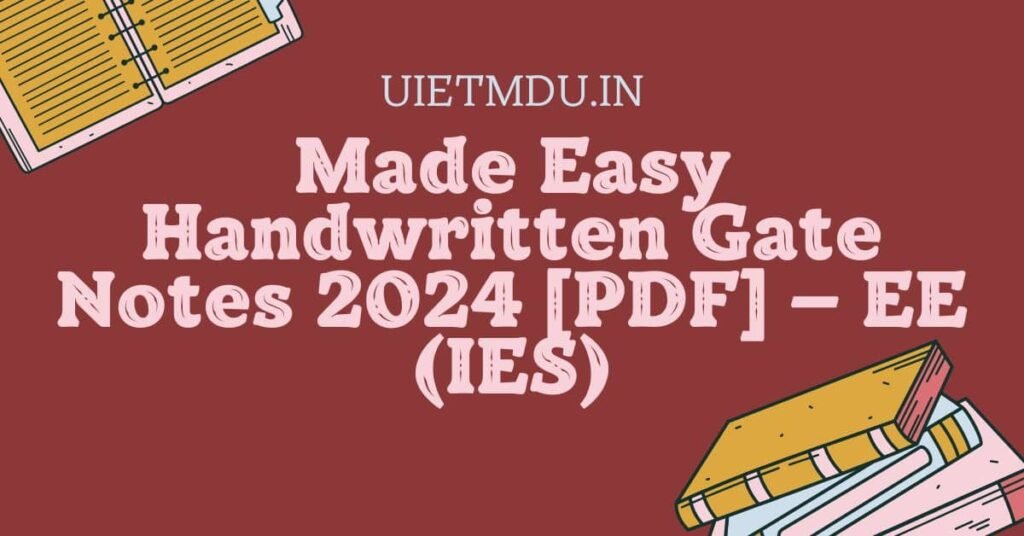 Made Easy Handwritten Gate Notes 2024 [PDF] – EE (IES) » EduSark